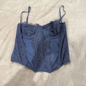 Urban Outfitters Blue Lace Corset Top